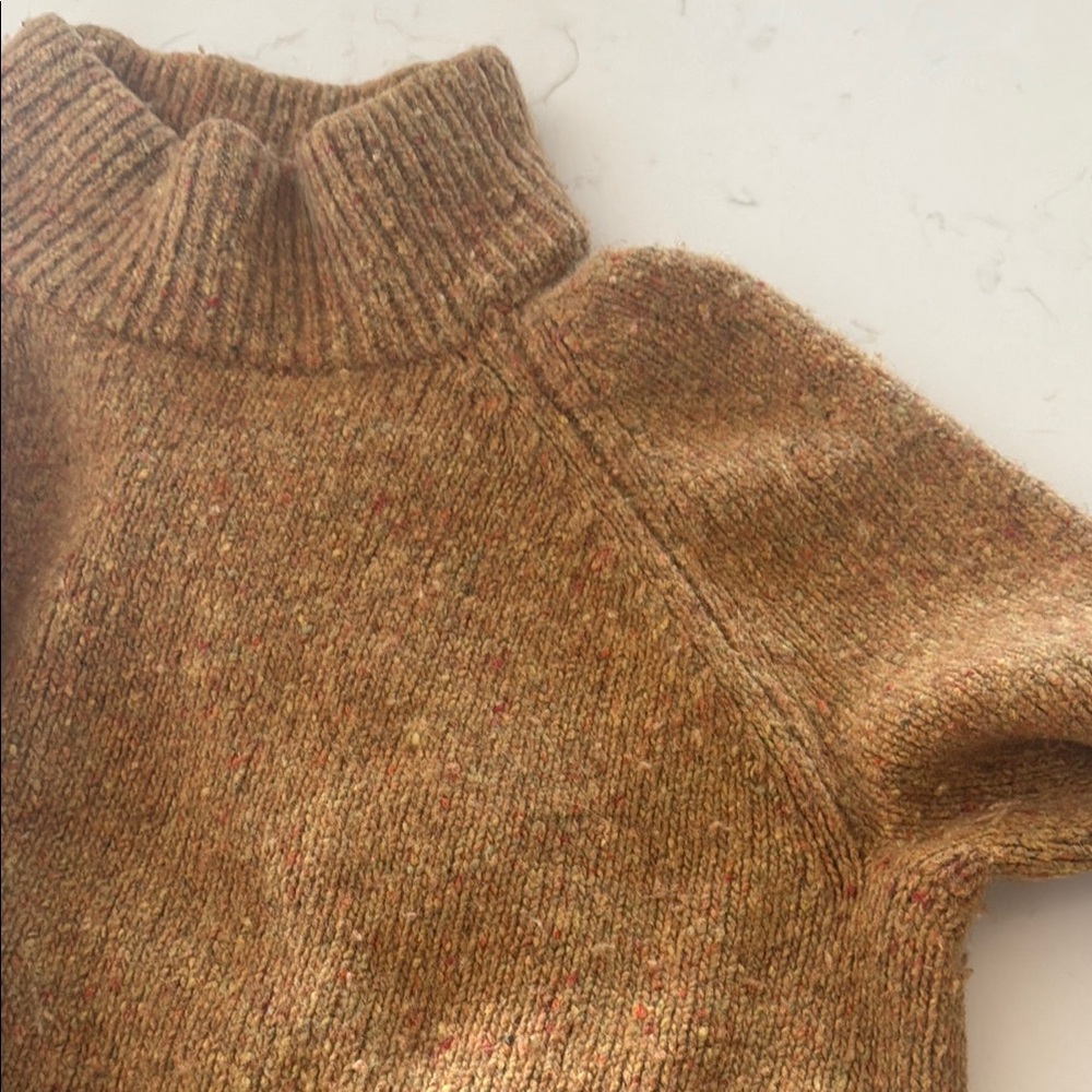 Pendleton Brown Flecked Wool Turtleneck Sweater